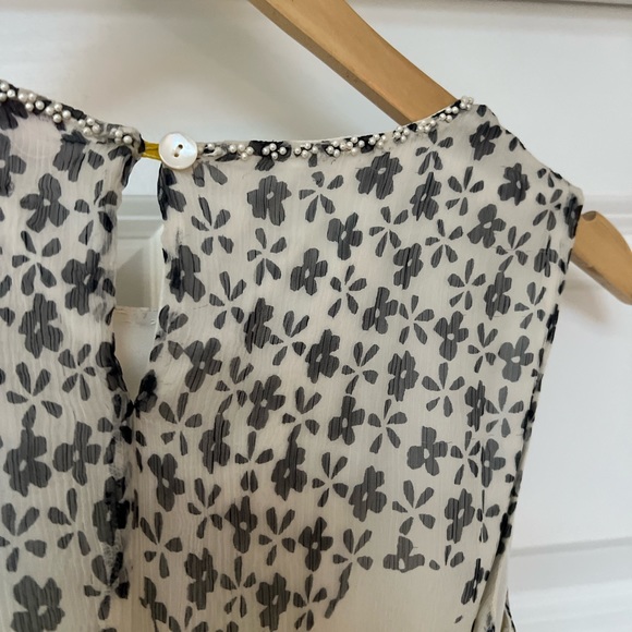 Rene Derhy size small floral midi dress grey yellow cream - Picture 7 of 12